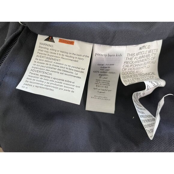 Pottery Barn Kids Solid Navy Blue Slipcover for Anywhere Small Chair New - Picture 4 of 4